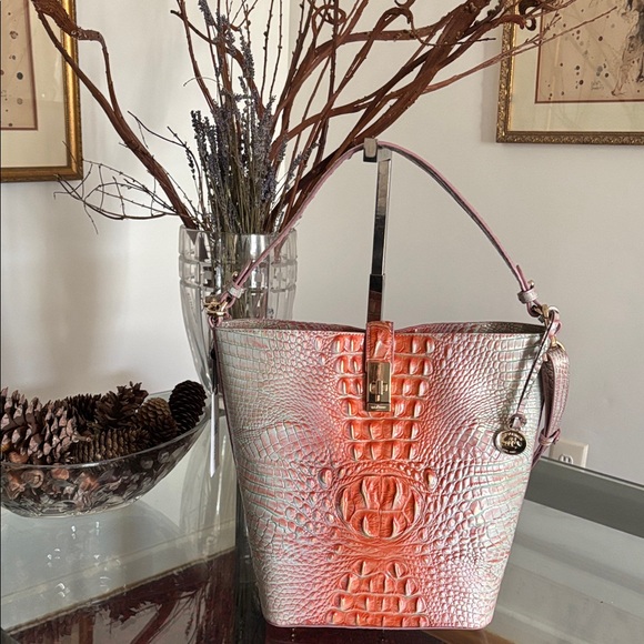 Brahmin Handbags - Brahmin Shira Bucket Bag Flirty Melbourne Croc-Embossed Leather NWT